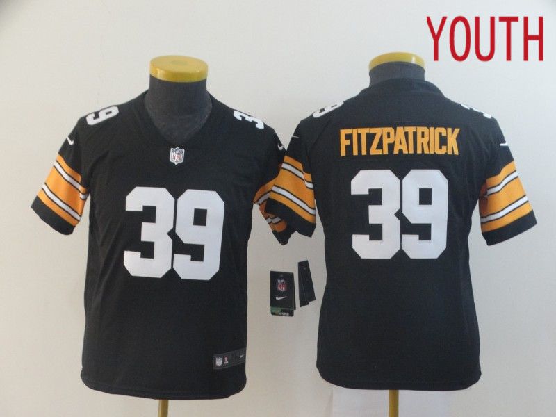 Youth Pittsburgh Steelers 39 Fitzpatrick Black Nike Vapor Untouchable Limited Player NFL Jerseys